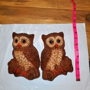 MCM Vintage owls Wall Plaques Set